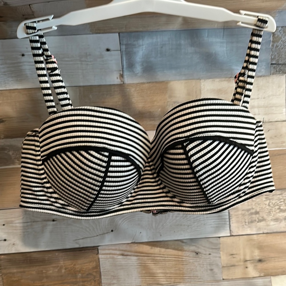 Black and White Nautical Striped Bikini